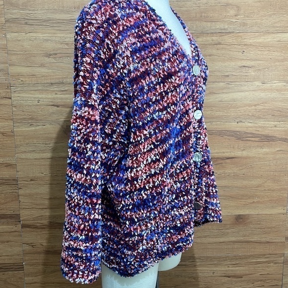 Marc New York L Cardigan Sweater Red White Blue - Picture 2 of 5